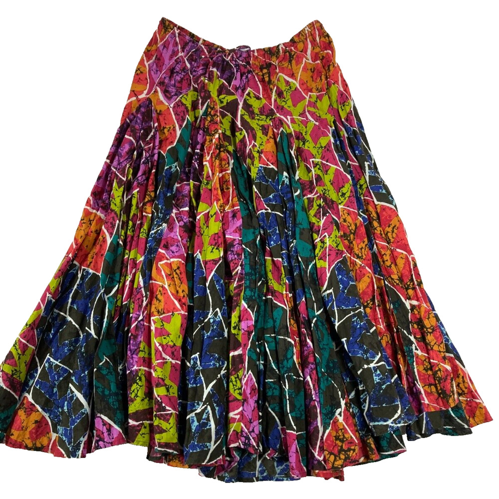 Vintage Y2K Madison Studio Patchwork Multicolor Colorful Maxi Skirt Pull On 14